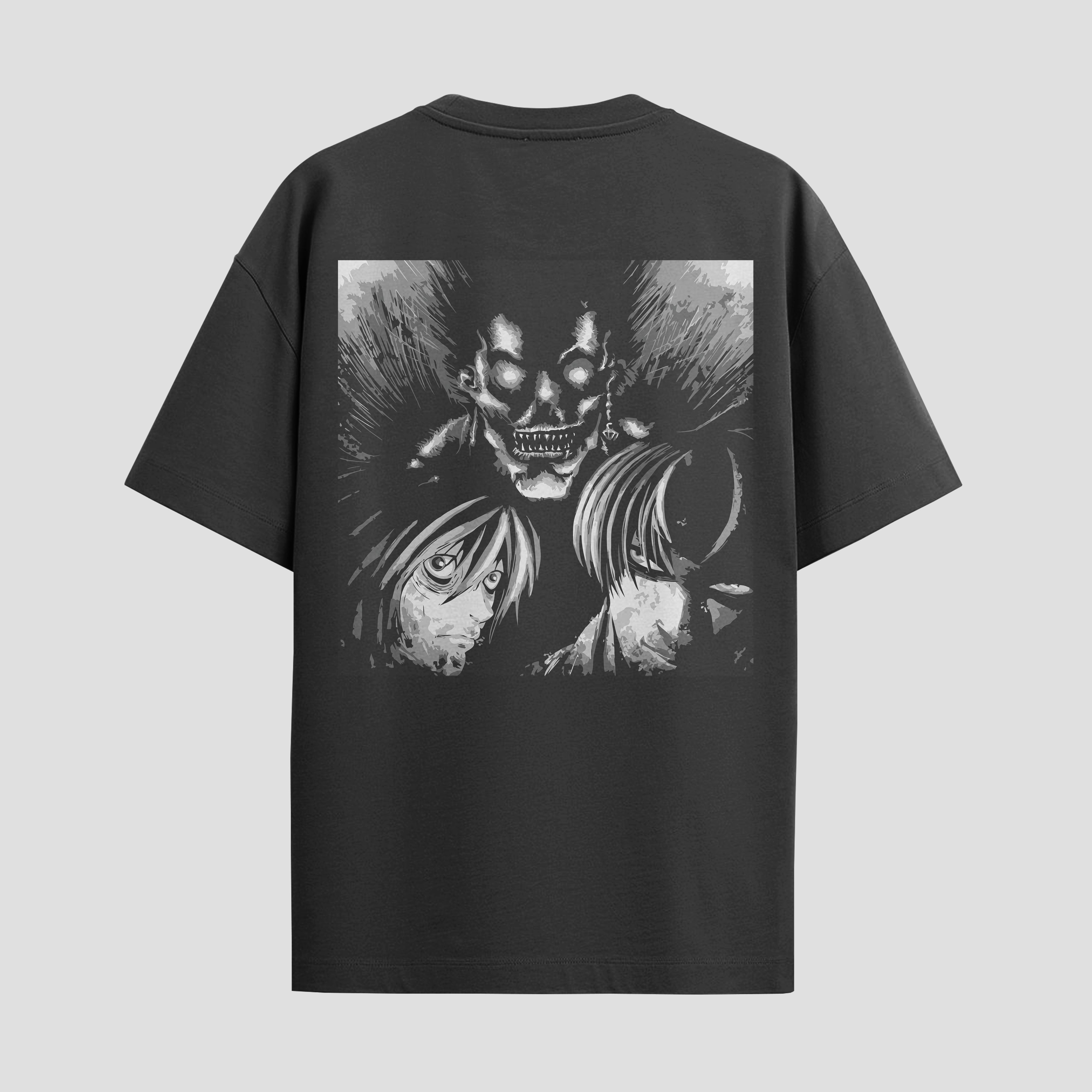 Playera urbana de anime y gaming ExtraLife MX, corte Standard Fit unisex ligero y transpirable en color Deep Black y Pure White, ropa de uso diario para gym y casual.