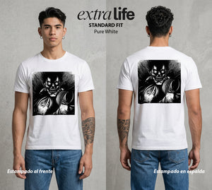 El Cuaderno del Juicio | Los Heroes del Futuro #00928 - Playera Standard Fit | Pure White - Foto en modelo