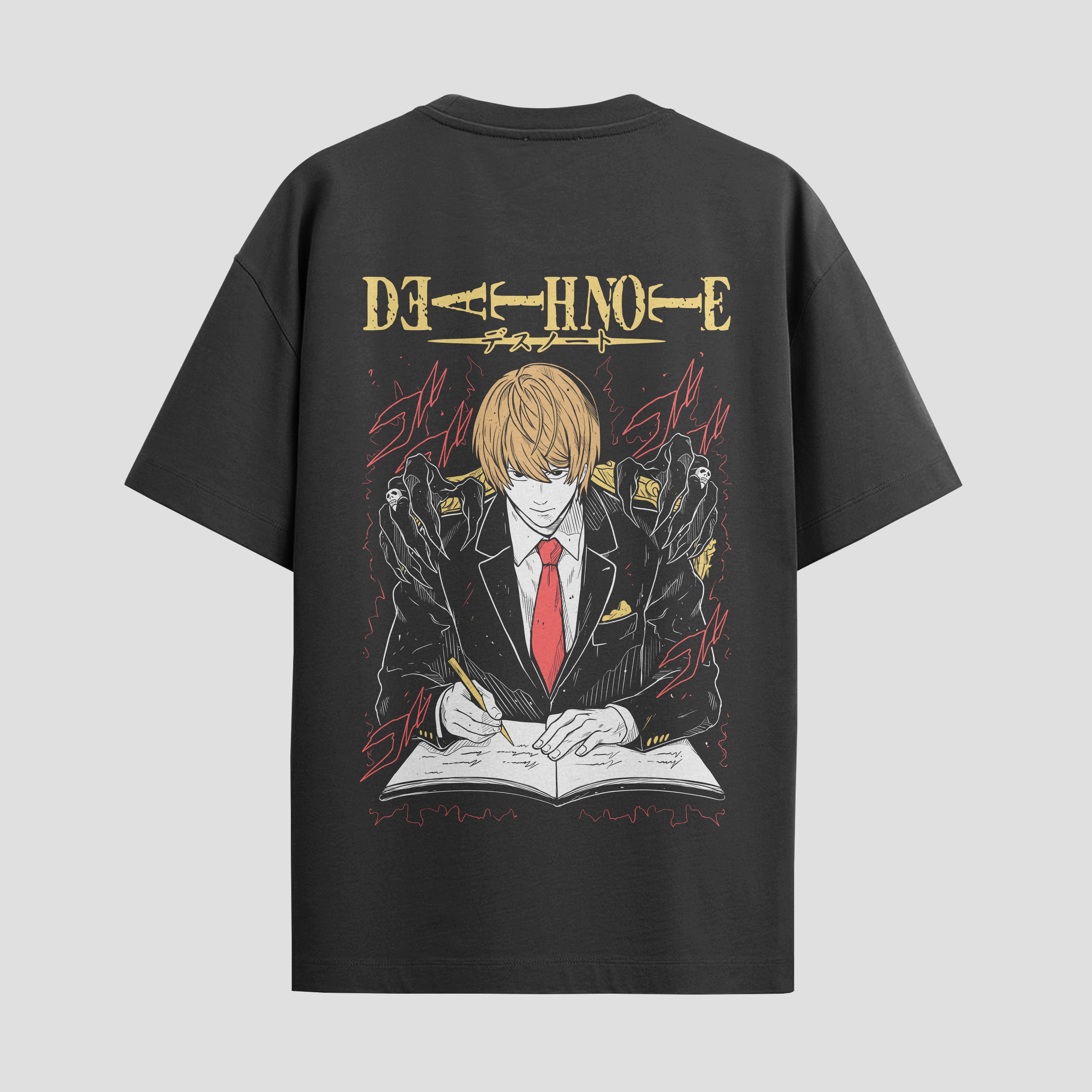 Playera urbana de anime y gaming ExtraLife MX, corte Standard Fit unisex ligero y transpirable en color Deep Black y Pure White, ropa de uso diario para gym y casual.