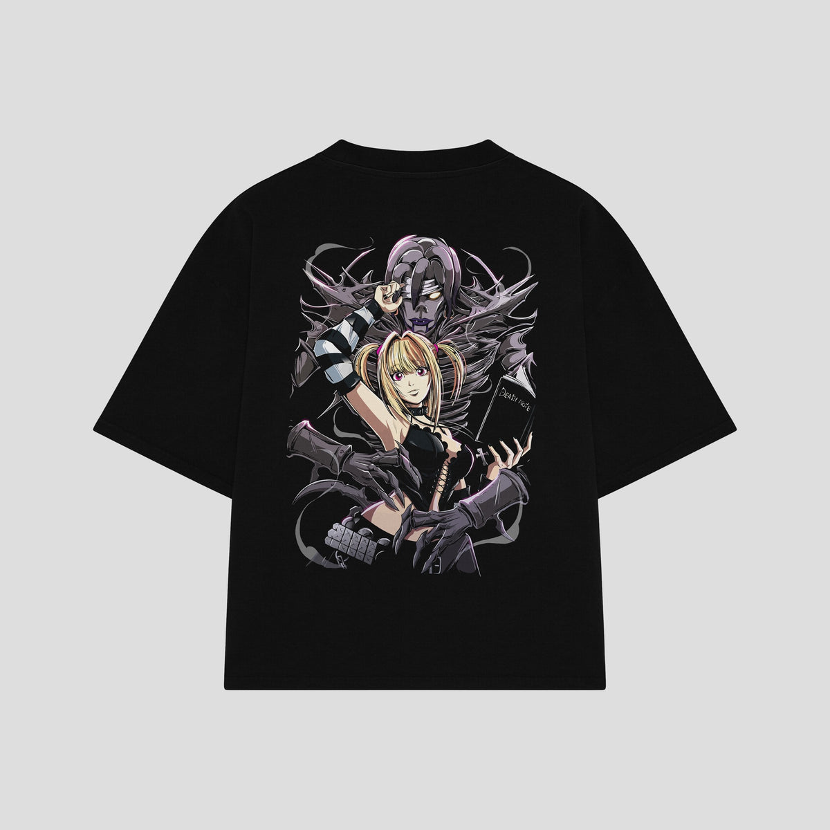 Playera streetwear premium de anime y gaming ExtraLife MX, corte oversized drop shoulder ligero y fresco en color Deep Black y Off-White, moda urbana mexicana de culto.