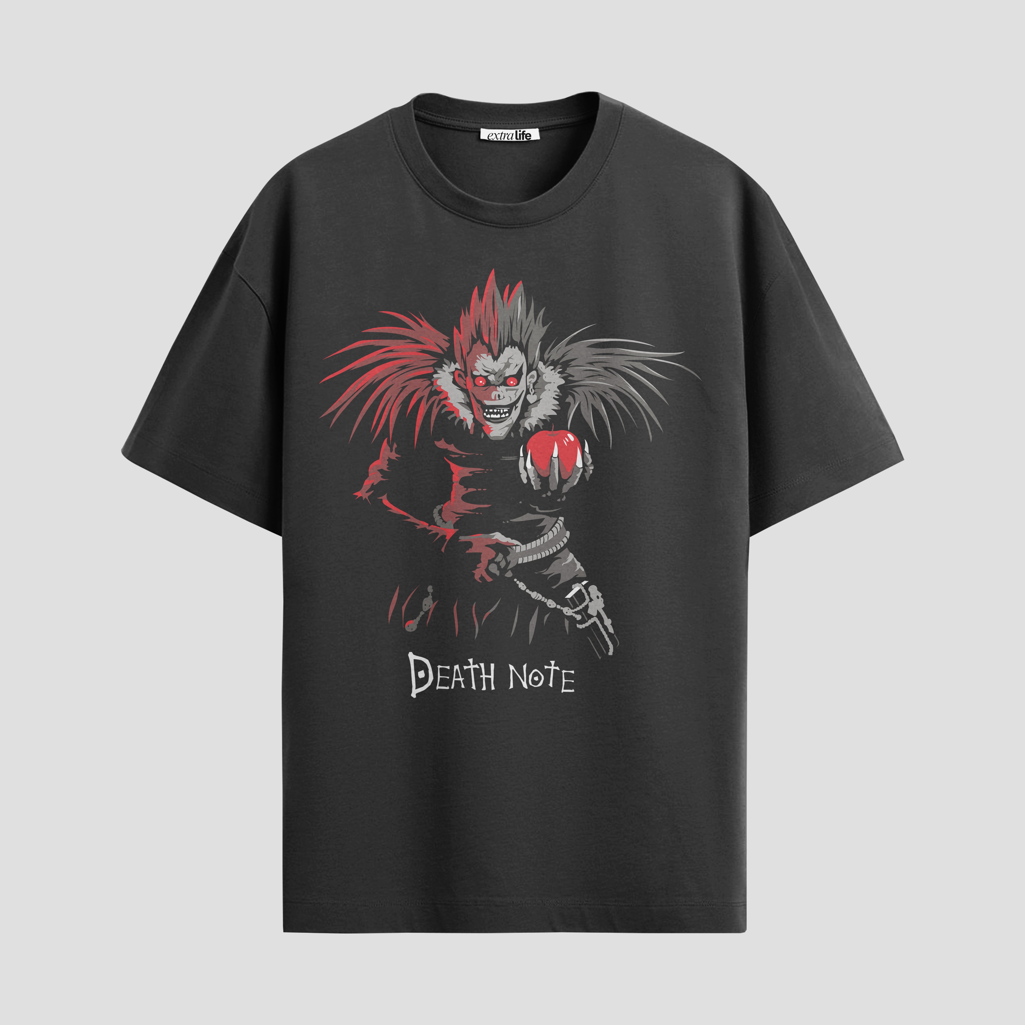 Playera urbana de anime y gaming ExtraLife MX, corte Standard Fit unisex ligero y transpirable en color Deep Black y Pure White, ropa de uso diario para gym y casual.