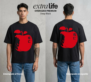 El Cuaderno del Juicio | El Shinigami del Otro Mundo #00947 - Playera Oversized Premium | Deep Black - Foto en modelo