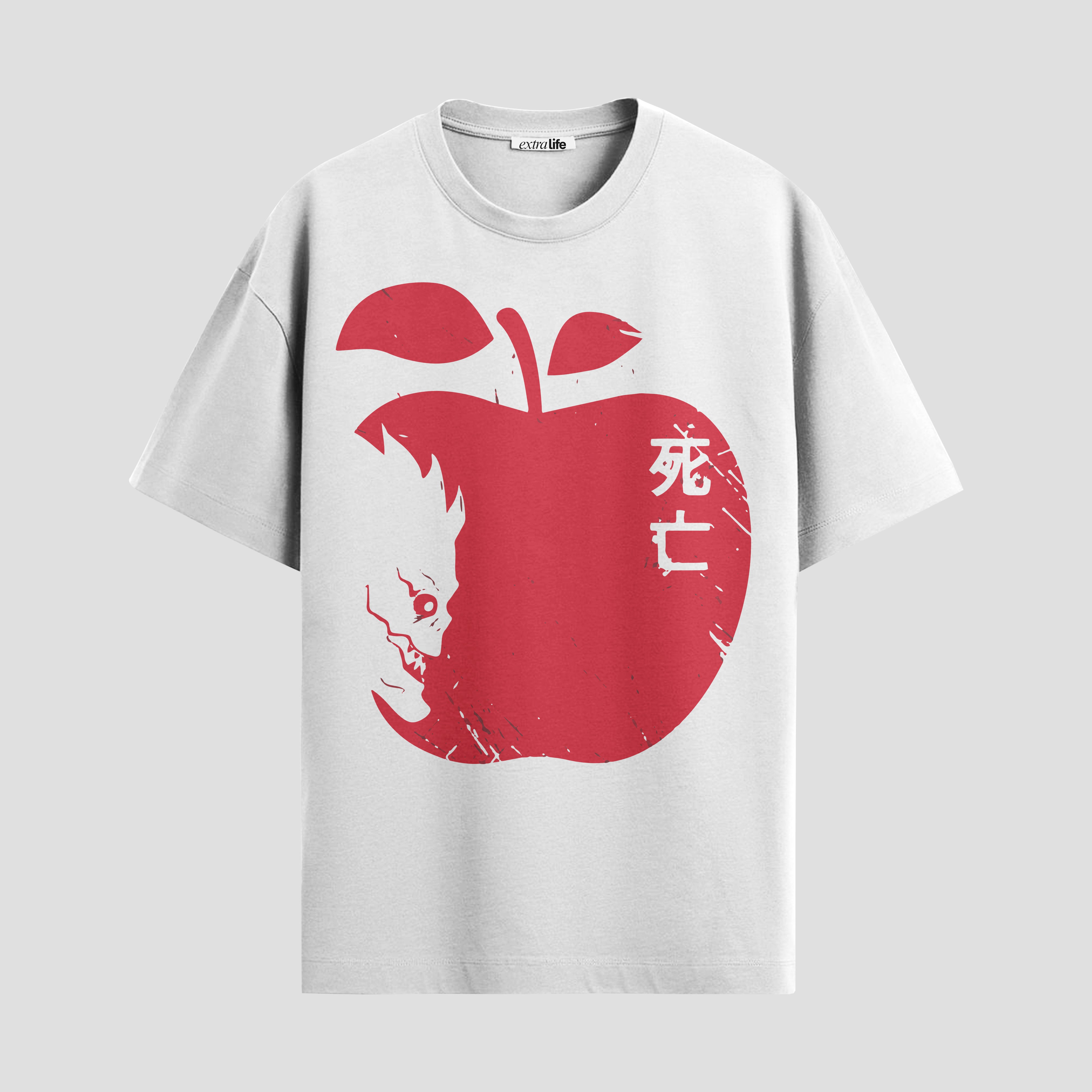Playera urbana de anime y gaming ExtraLife MX, corte Standard Fit unisex ligero y transpirable en color Deep Black y Pure White, ropa de uso diario para gym y casual.