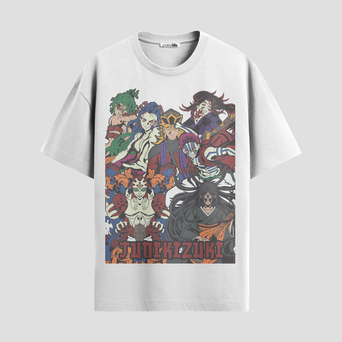 Playera urbana de anime y gaming ExtraLife MX, corte Classic Premium unisex ligero y transpirable en color Deep Black y Pure White, ropa de uso diario para gym y casual.
