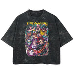 Playera streetwear premium de anime y gaming ExtraLife MX, corte boxy deluxe mineral wash heavyweight en color Acid Wash, moda urbana mexicana de culto.