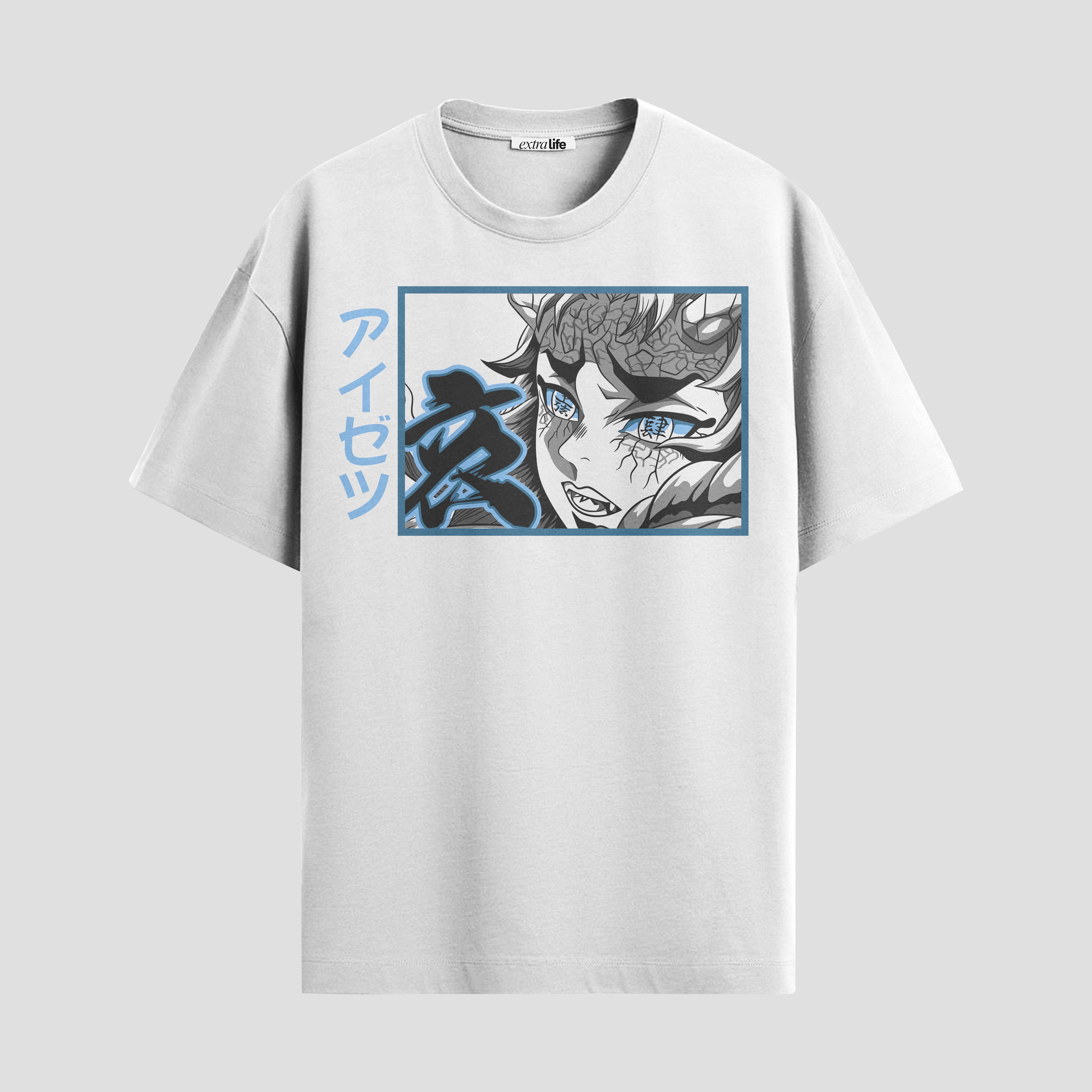 Playera urbana de anime y gaming ExtraLife MX, corte Standard Fit unisex ligero y transpirable en color Deep Black y Pure White, ropa de uso diario para gym y casual.