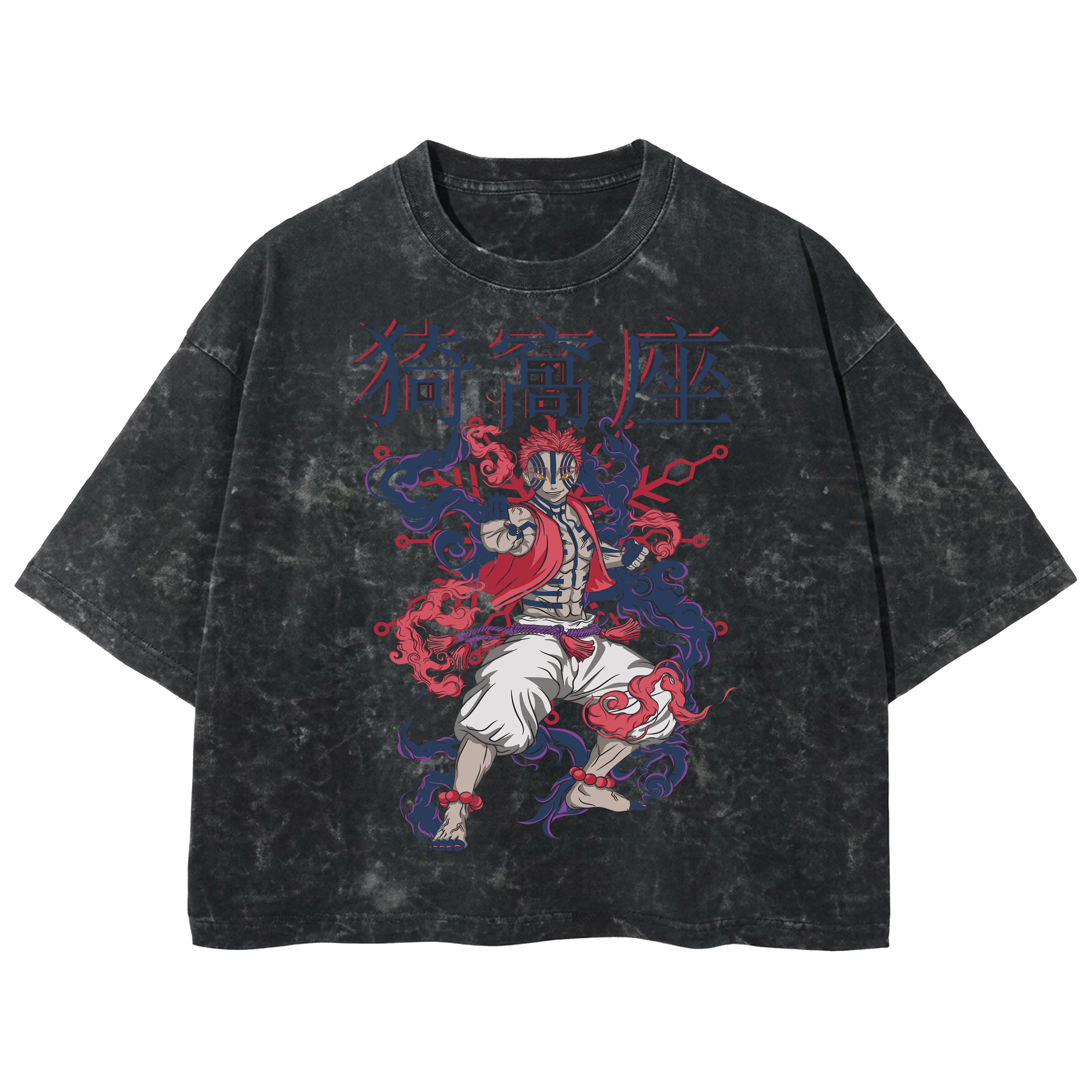 Playera streetwear premium de anime y gaming ExtraLife MX, corte boxy deluxe mineral wash heavyweight en color Acid Wash, moda urbana mexicana de culto.