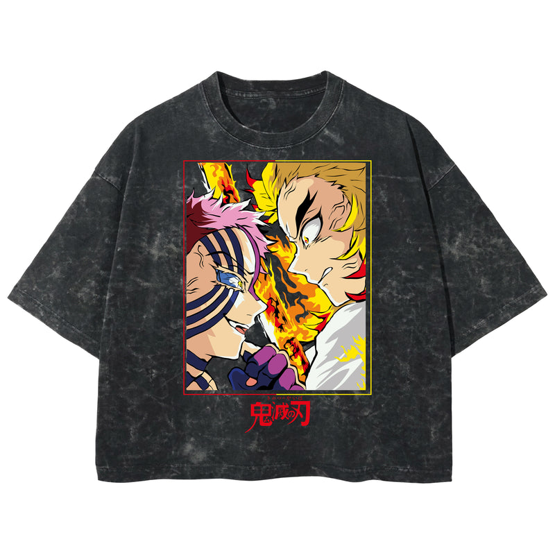 Playera streetwear premium de anime y gaming ExtraLife MX, corte boxy deluxe mineral wash heavyweight en color Acid Wash, moda urbana mexicana de culto.