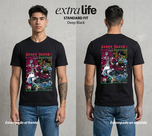 Cazadores de la Noche | El Demonio del Amanecer #00960 - Playera Standard Fit | Deep Black - Foto en modelo