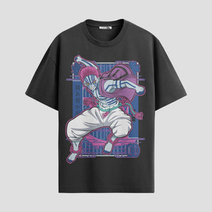 Playera urbana de anime y gaming ExtraLife MX, corte Standard Fit unisex ligero y transpirable en color Deep Black y Pure White, ropa de uso diario para gym y casual.