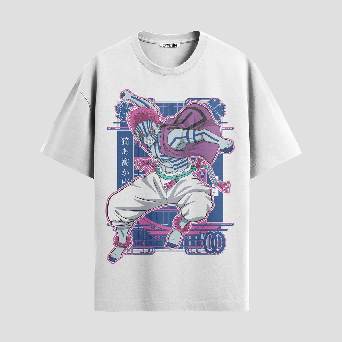 Playera urbana de anime y gaming ExtraLife MX, corte Classic Premium unisex ligero y transpirable en color Deep Black y Pure White, ropa de uso diario para gym y casual.