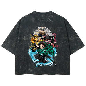 Playera streetwear premium de anime y gaming ExtraLife MX, corte boxy deluxe mineral wash heavyweight en color Acid Wash, moda urbana mexicana de culto.