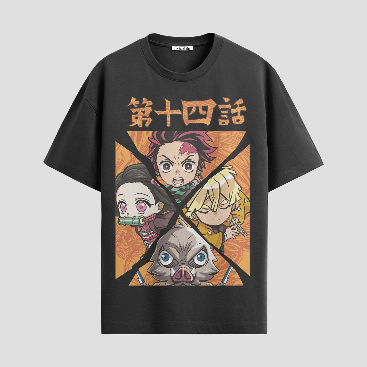 Playera urbana de anime y gaming ExtraLife MX, corte Classic Premium unisex ligero y transpirable en color Deep Black y Pure White, ropa de uso diario para gym y casual.