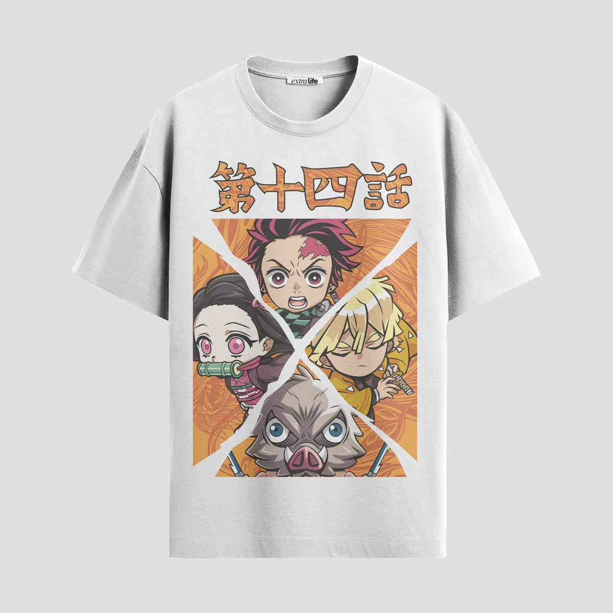 Playera urbana de anime y gaming ExtraLife MX, corte Classic Premium unisex ligero y transpirable en color Deep Black y Pure White, ropa de uso diario para gym y casual.