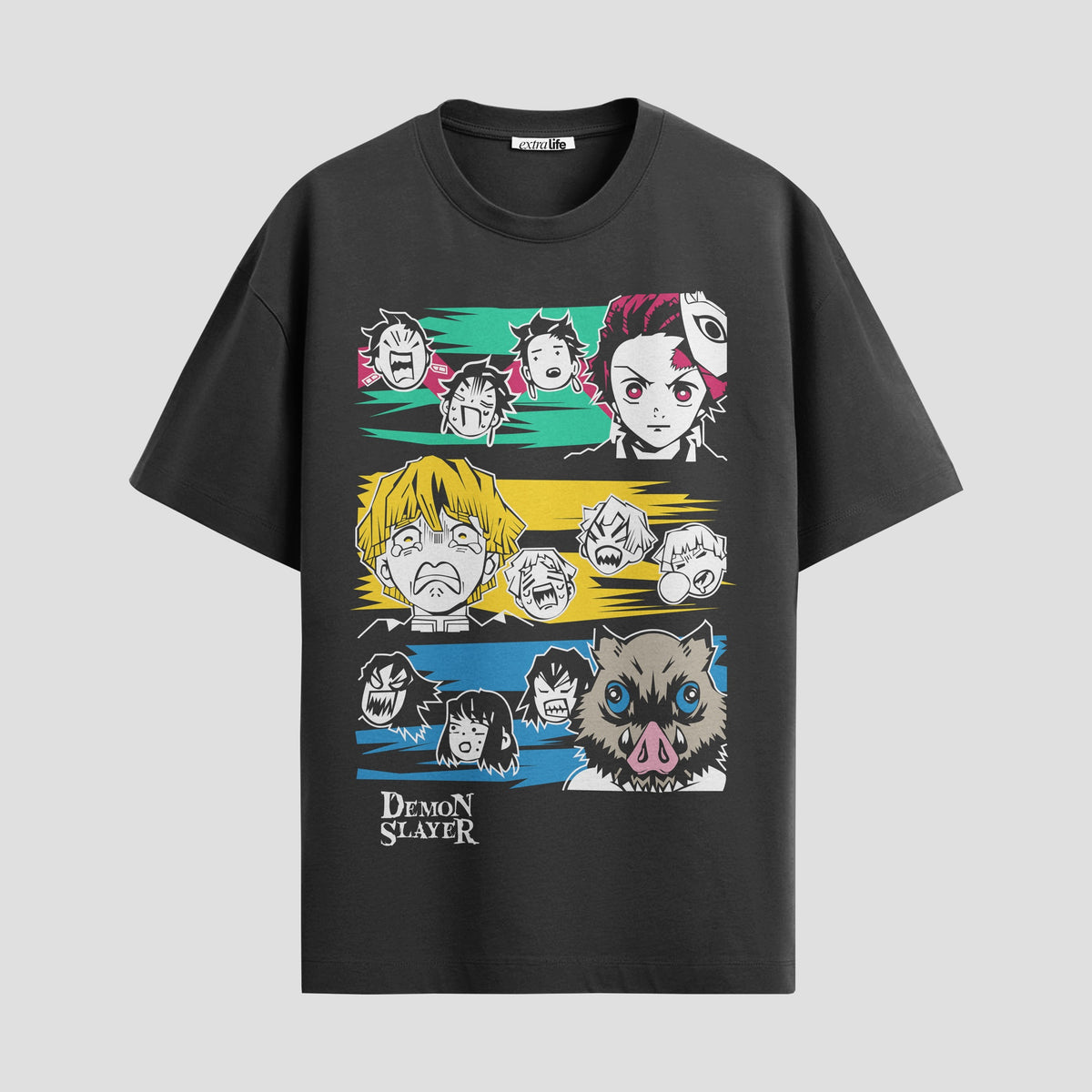 Playera urbana de anime y gaming ExtraLife MX, corte Classic Premium unisex ligero y transpirable en color Deep Black y Pure White, ropa de uso diario para gym y casual.