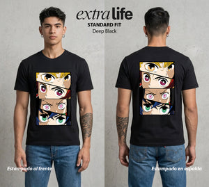 Cazadores de la Noche | Los Heroes del Futuro #00967 - Playera Standard Fit | Deep Black - Foto en modelo