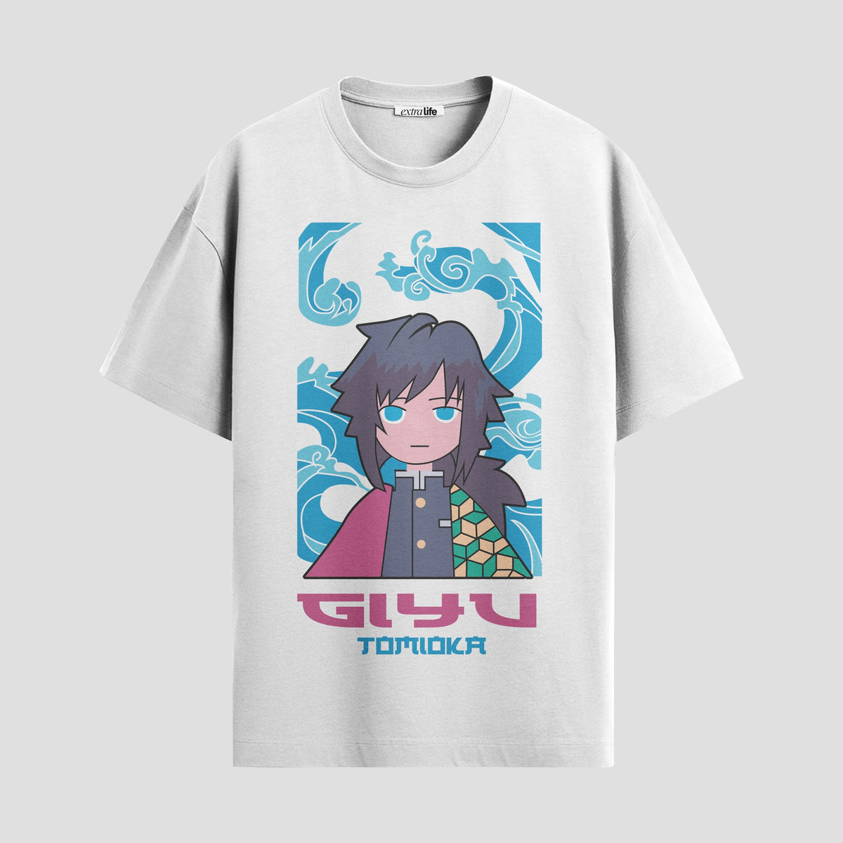 Playera urbana de anime y gaming ExtraLife MX, corte Classic Premium unisex ligero y transpirable en color Deep Black y Pure White, ropa de uso diario para gym y casual.