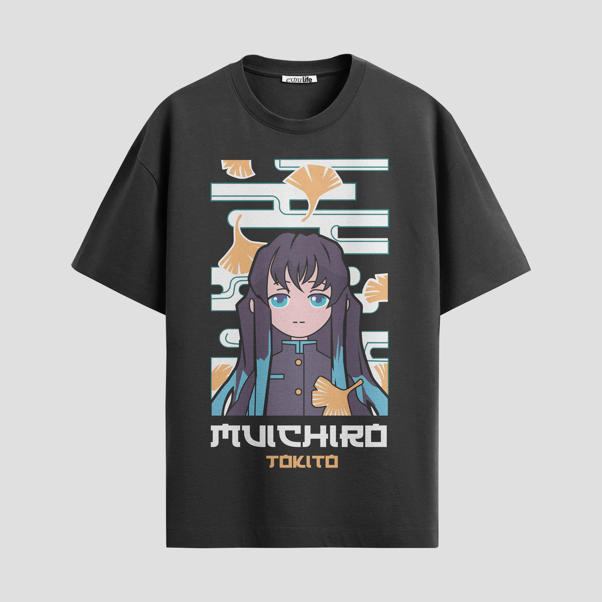 Playera urbana de anime y gaming ExtraLife MX, corte Classic Premium unisex ligero y transpirable en color Deep Black y Pure White, ropa de uso diario para gym y casual.