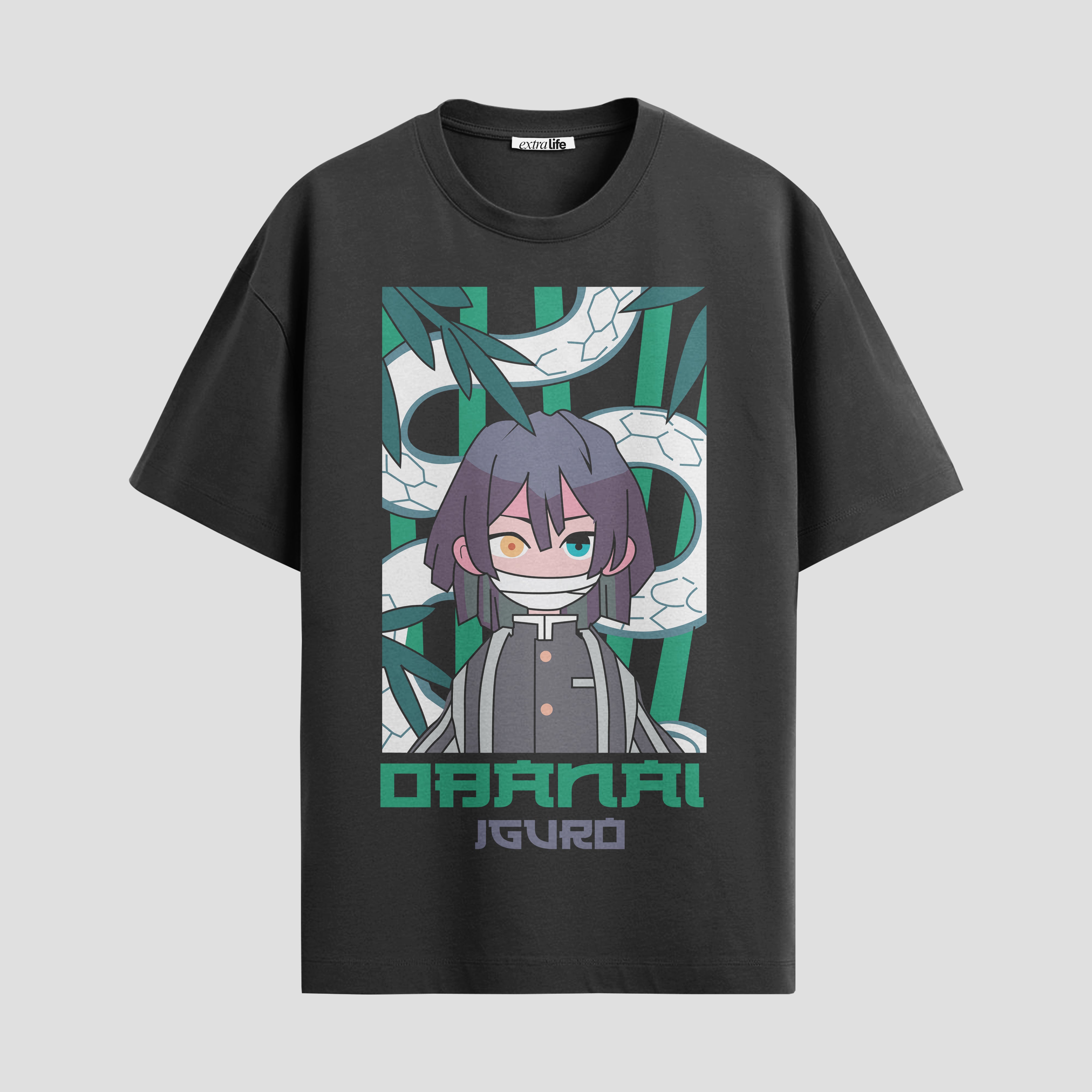 Playera urbana de anime y gaming ExtraLife MX, corte Standard Fit unisex ligero y transpirable en color Deep Black y Pure White, ropa de uso diario para gym y casual.