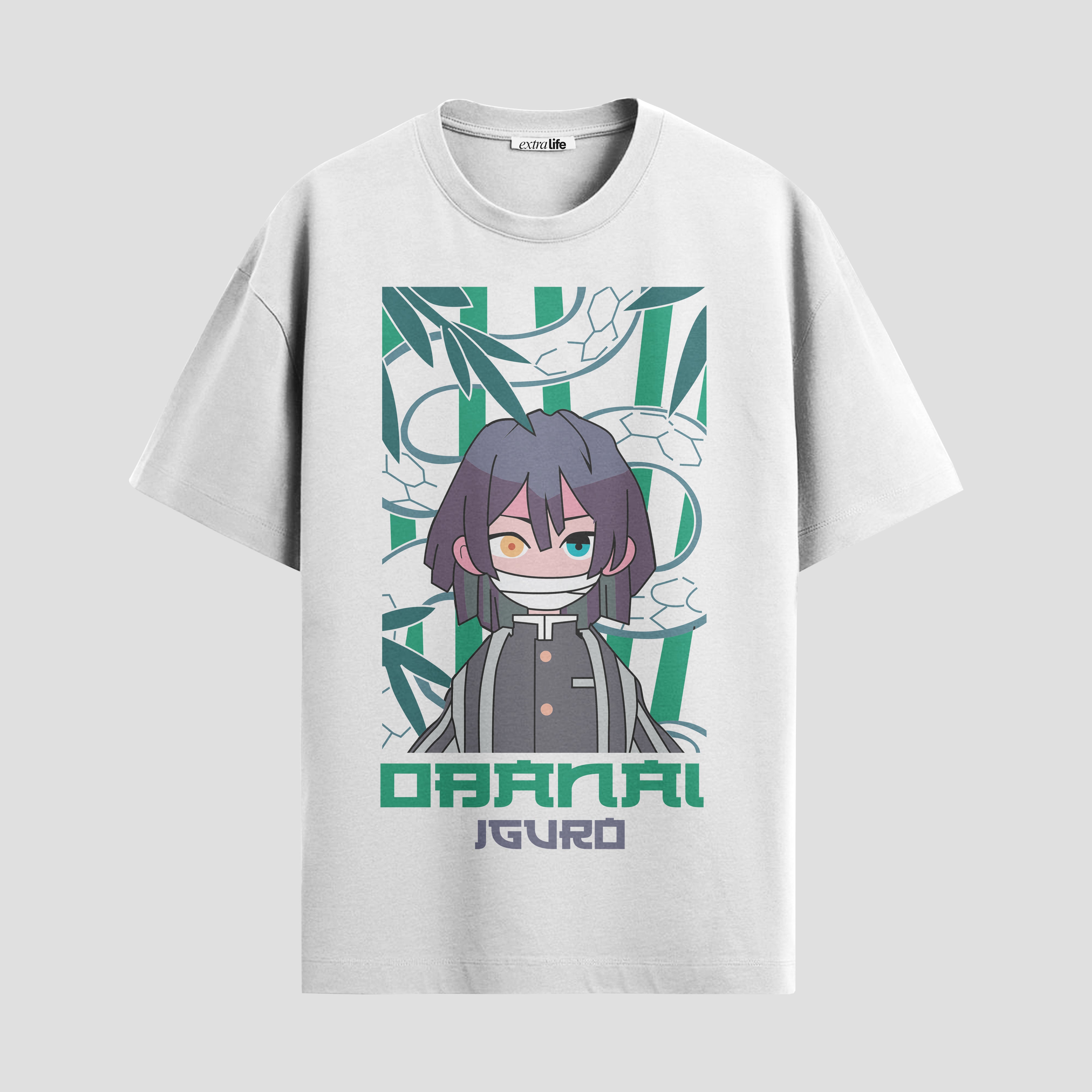 Playera urbana de anime y gaming ExtraLife MX, corte Standard Fit unisex ligero y transpirable en color Deep Black y Pure White, ropa de uso diario para gym y casual.