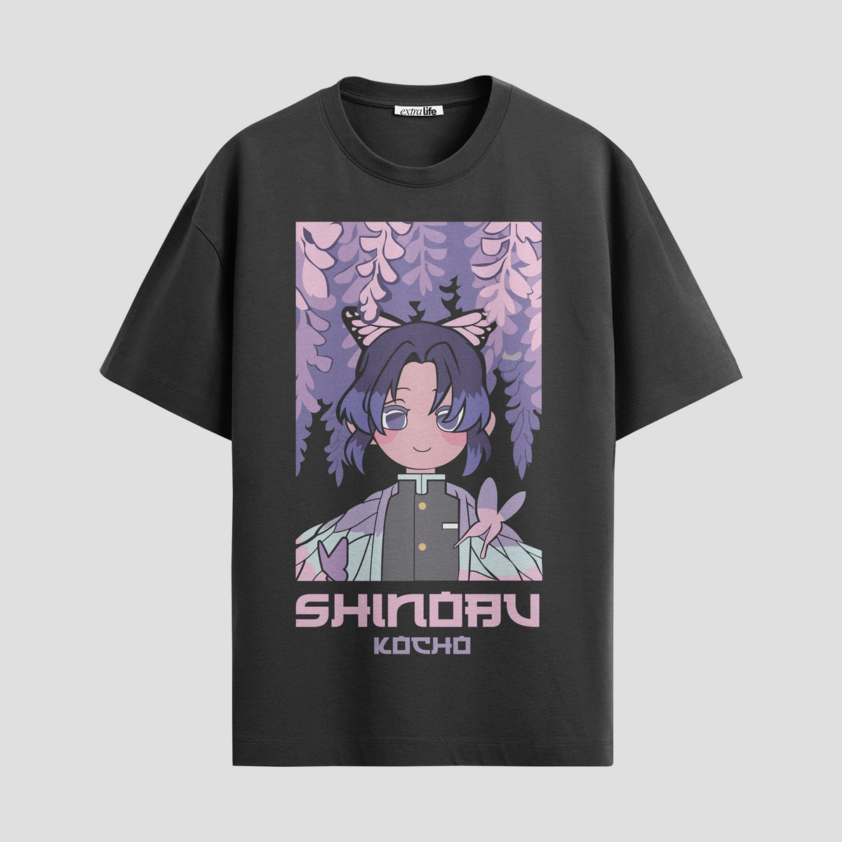 Playera urbana de anime y gaming ExtraLife MX, corte Classic Premium unisex ligero y transpirable en color Deep Black y Pure White, ropa de uso diario para gym y casual.