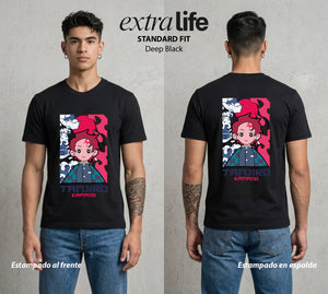 Cazadores de la Noche | El Cazador del Agua Chibi #00987 - Playera Standard Fit | Deep Black - Foto en modelo