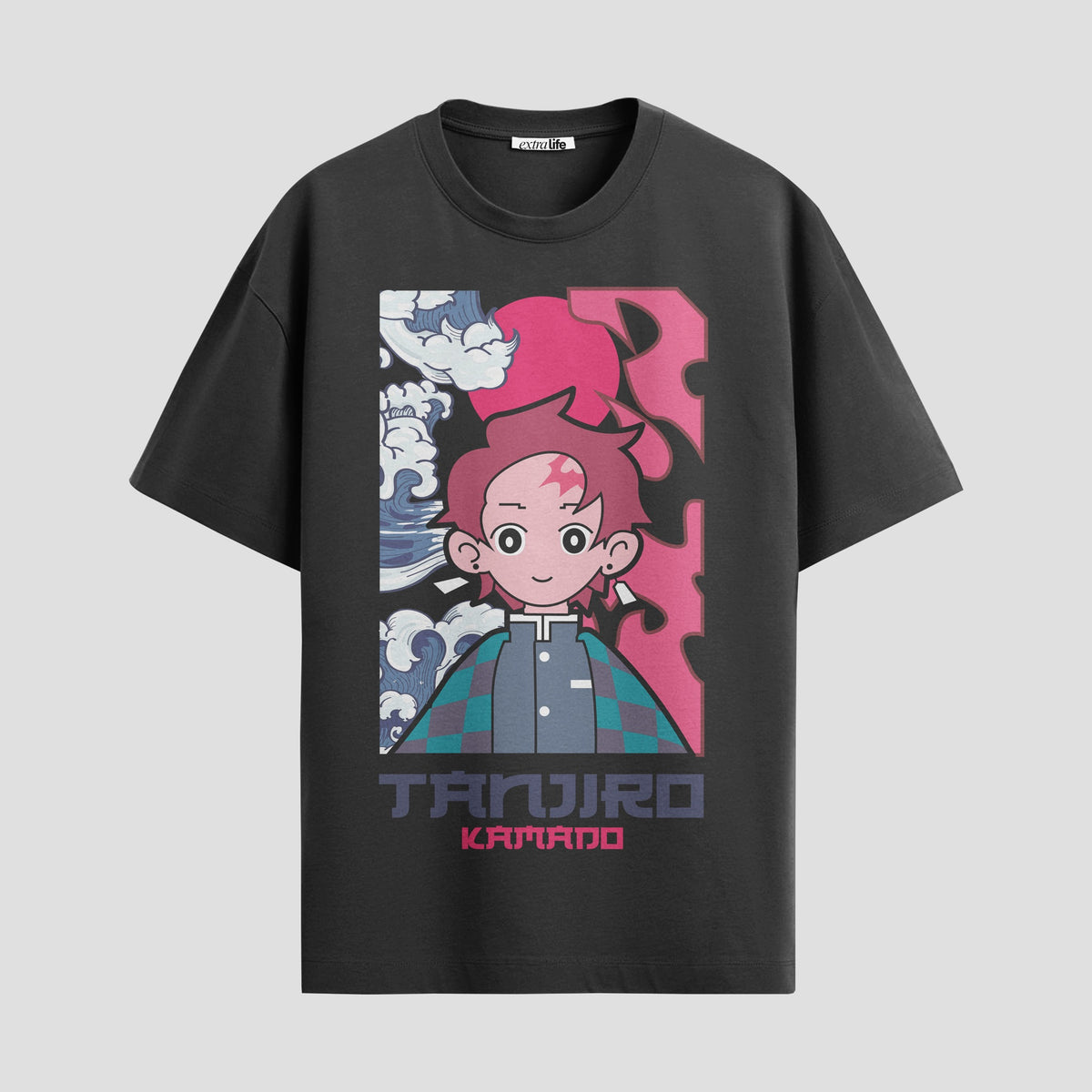 Playera urbana de anime y gaming ExtraLife MX, corte Classic Premium unisex ligero y transpirable en color Deep Black y Pure White, ropa de uso diario para gym y casual.