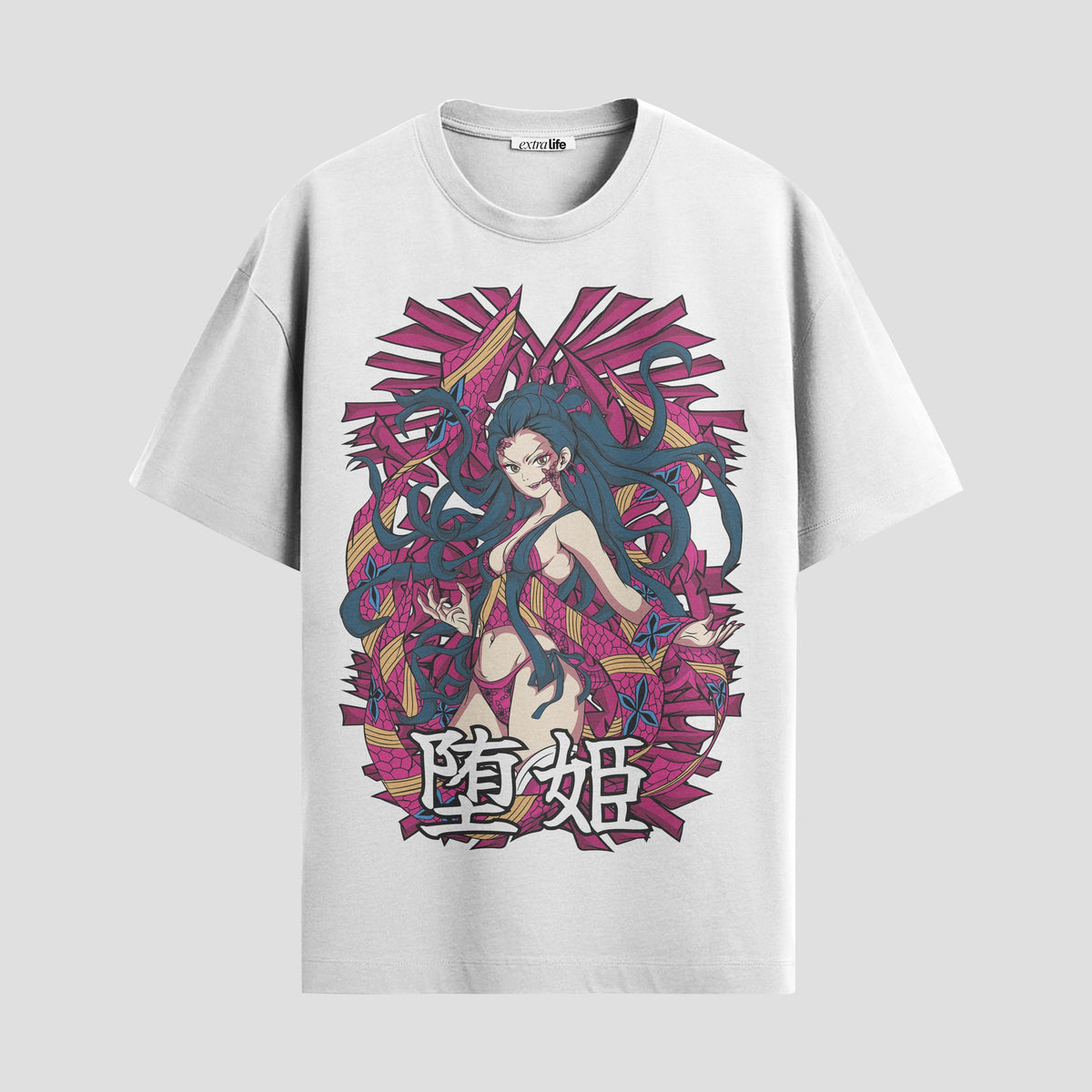 Playera urbana de anime y gaming ExtraLife MX, corte Classic Premium unisex ligero y transpirable en color Deep Black y Pure White, ropa de uso diario para gym y casual.