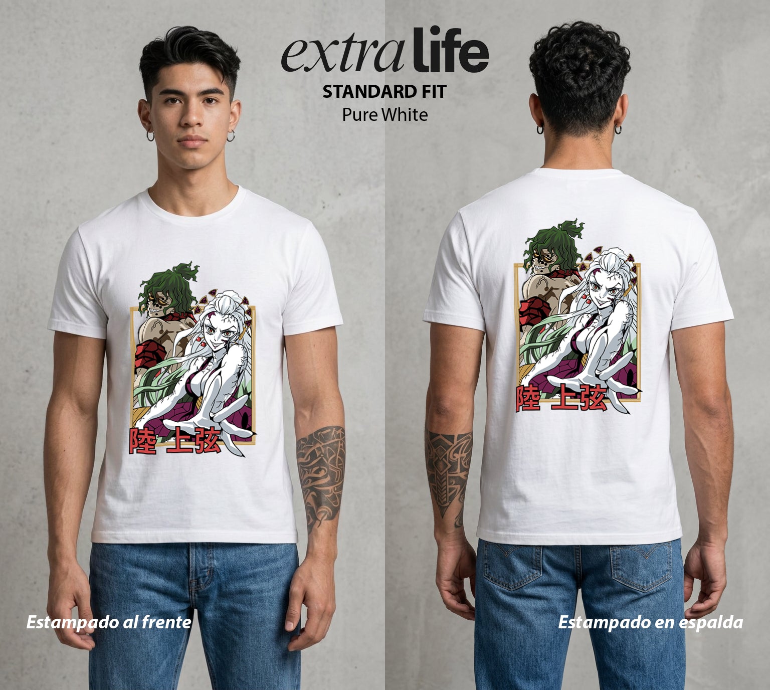 Cazadores de la Noche | El Hermano de la Noche #00993 - Playera Standard Fit | Pure White - Foto en modelo