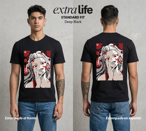 Cazadores de la Noche | Faja y Elegancia #00994 - Playera Standard Fit | Deep Black - Foto en modelo