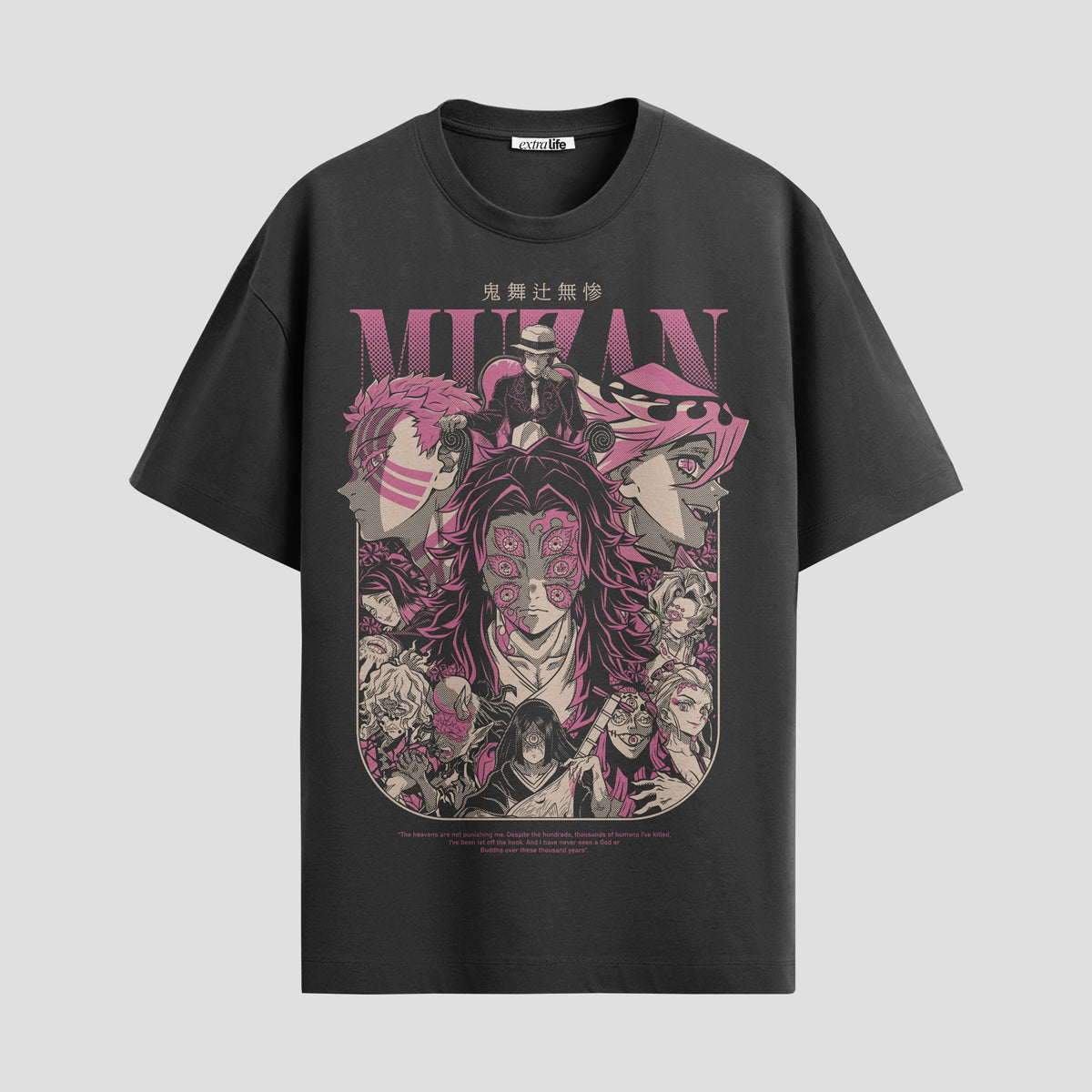 Playera urbana de anime y gaming ExtraLife MX, corte Classic Premium unisex ligero y transpirable en color Deep Black y Pure White, ropa de uso diario para gym y casual.