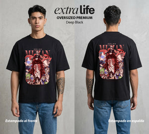 Cazadores de la Noche | Los Doce Elegidos #00997 - Playera Oversized Premium | Deep Black - Foto en modelo