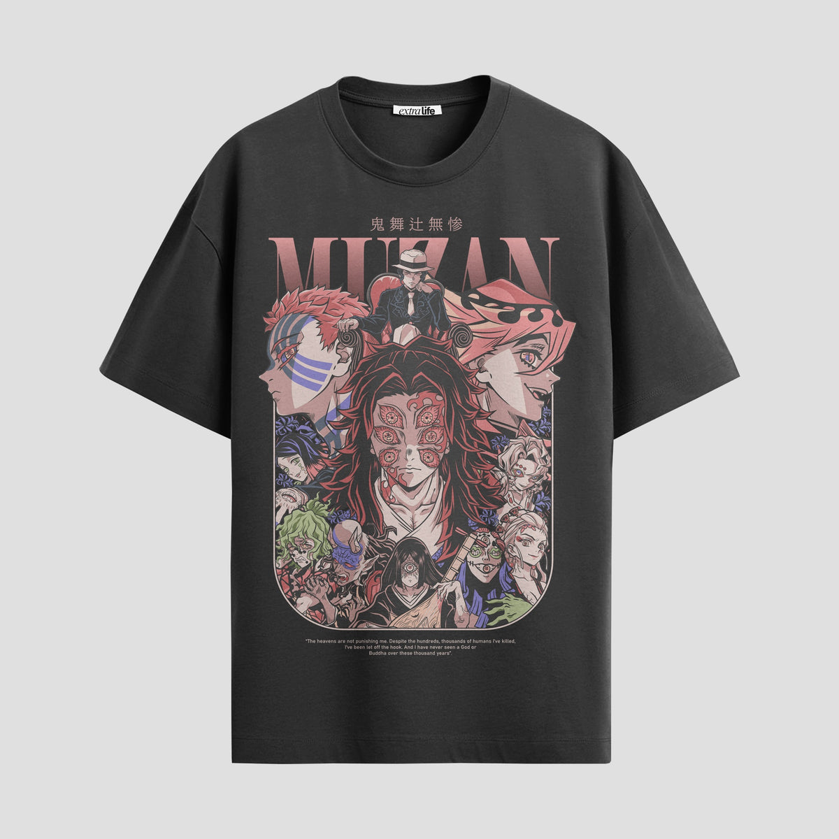 Playera urbana de anime y gaming ExtraLife MX, corte Classic Premium unisex ligero y transpirable en color Deep Black y Pure White, ropa de uso diario para gym y casual.
