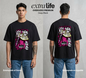 Cazadores de la Noche | Demon Slayer Douma #01005 - Playera Oversized Premium | Deep Black - Foto en modelo