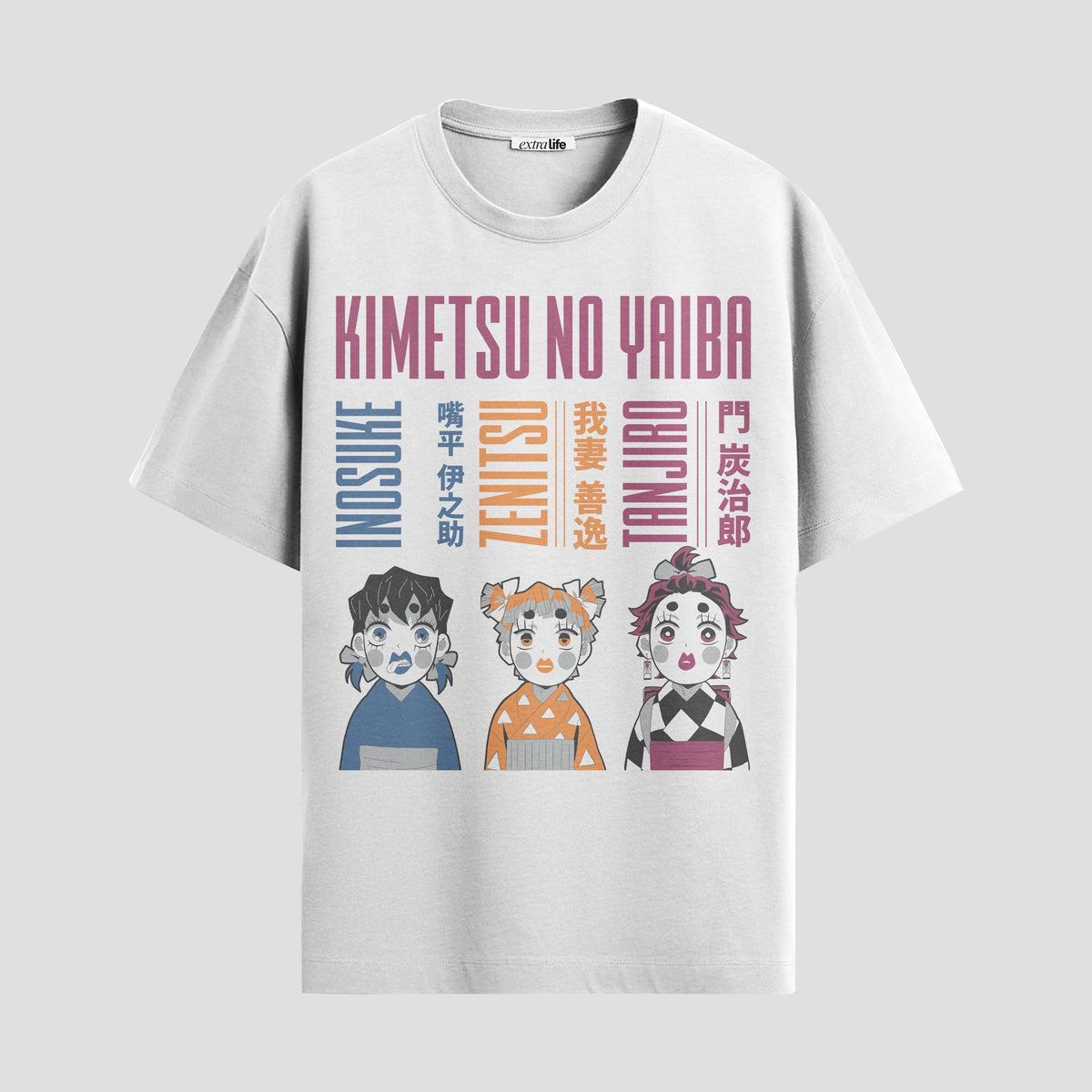 Playera urbana de anime y gaming ExtraLife MX, corte Classic Premium unisex ligero y transpirable en color Deep Black y Pure White, ropa de uso diario para gym y casual.
