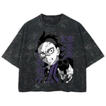 Playera streetwear premium de anime y gaming ExtraLife MX, corte boxy deluxe mineral wash heavyweight en color Acid Wash, moda urbana mexicana de culto.
