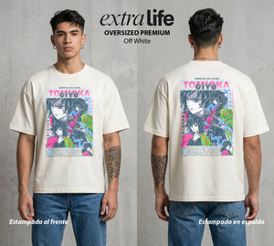 Cazadores de la Noche | Respiracion del Agua Serena #01010 - Playera Oversized Premium | Off White - Foto en modelo