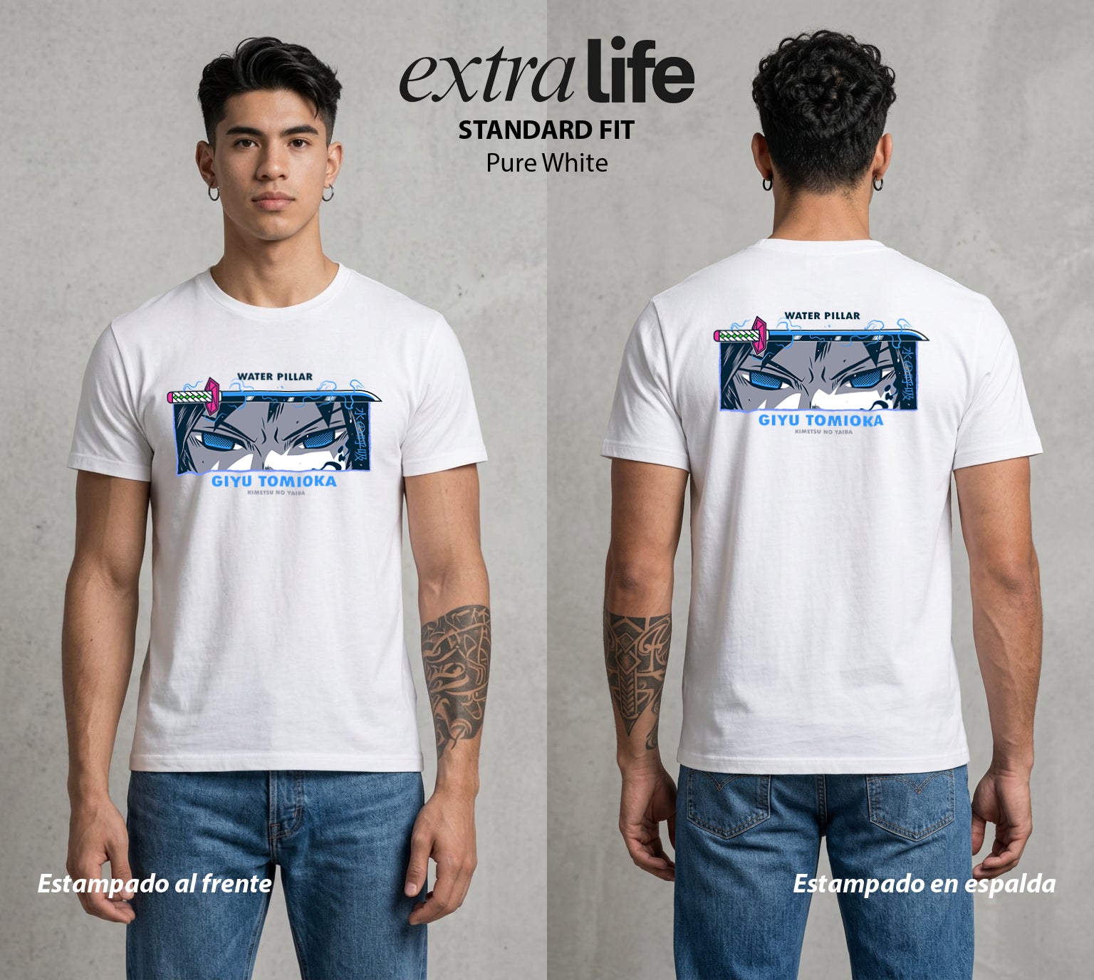 Cazadores de la Noche | Pilar Silencioso #01012 - Playera Standard Fit | Pure White - Foto en modelo