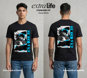 Cazadores de la Noche | El Agua sin Sonido #01013 - Playera Standard Fit | Deep Black - Foto en modelo