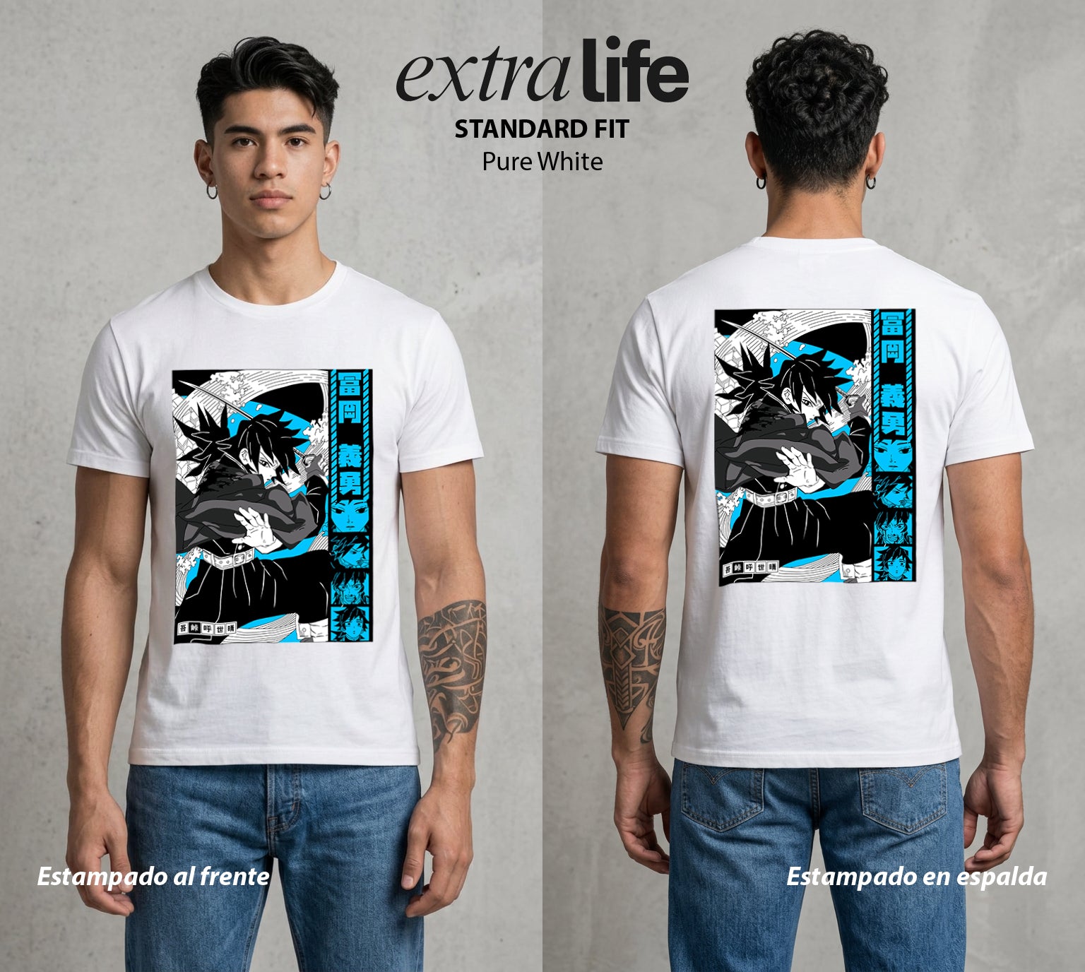 Cazadores de la Noche | El Agua sin Sonido #01013 - Playera Standard Fit | Pure White - Foto en modelo