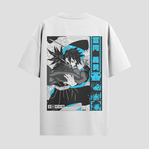 Playera urbana de anime y gaming ExtraLife MX, corte Standard Fit unisex ligero y transpirable en color Deep Black y Pure White, ropa de uso diario para gym y casual.