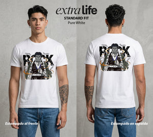Cazadores de la Noche | Lagrimas y Poder #01019 - Playera Standard Fit | Pure White - Foto en modelo