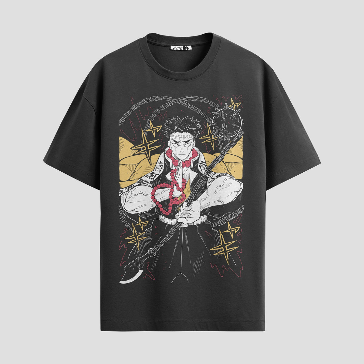 Playera urbana de anime y gaming ExtraLife MX, corte Classic Premium unisex ligero y transpirable en color Deep Black y Pure White, ropa de uso diario para gym y casual.