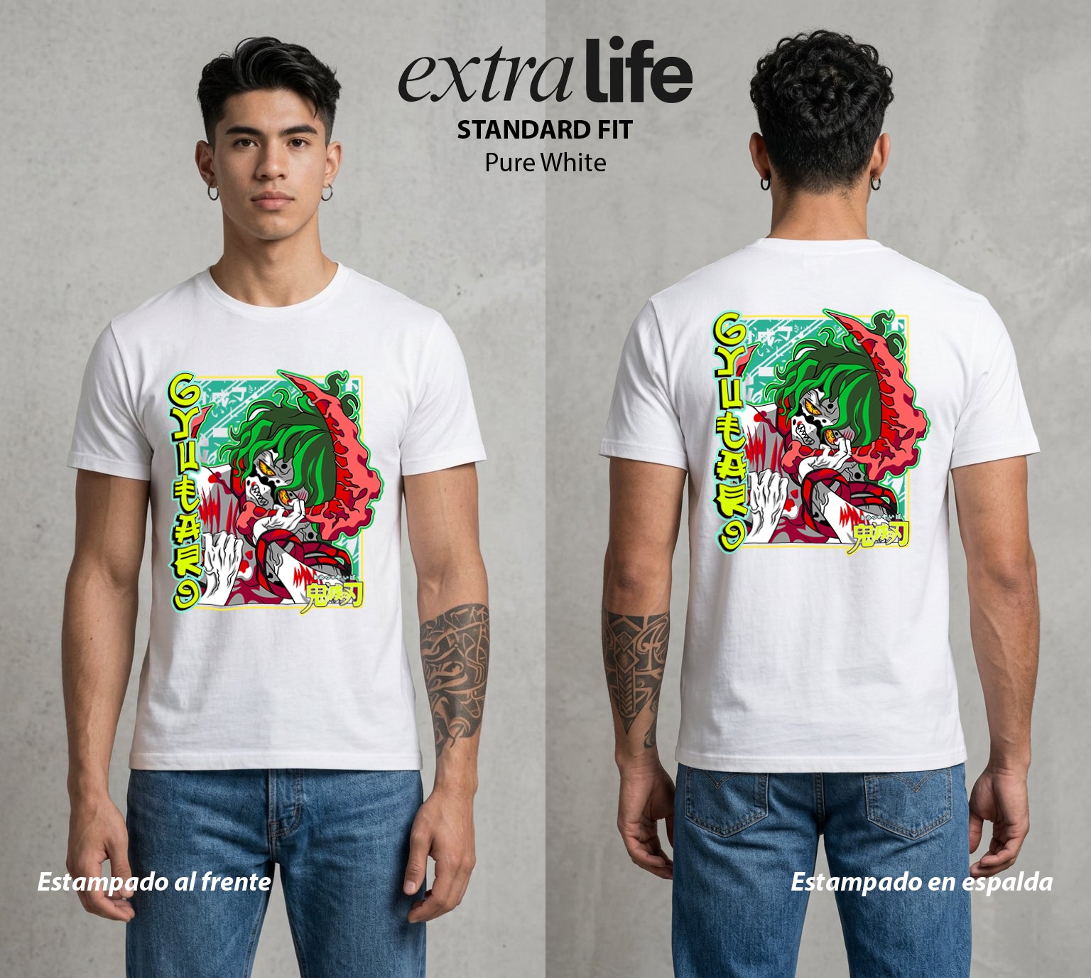 Cazadores de la Noche | Veneno y Proteccion #01023 - Playera Standard Fit | Pure White - Foto en modelo
