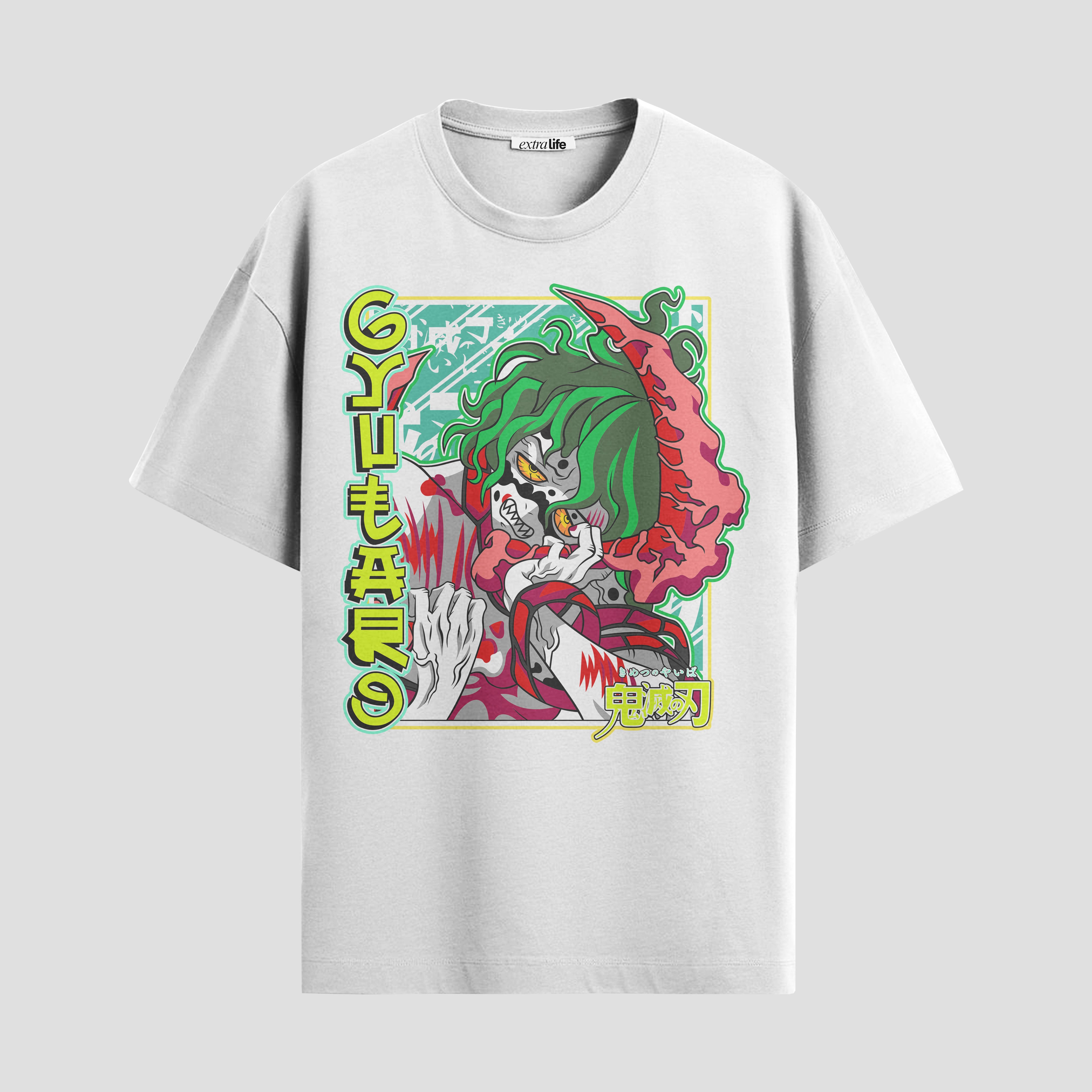 Playera urbana de anime y gaming ExtraLife MX, corte Standard Fit unisex ligero y transpirable en color Deep Black y Pure White, ropa de uso diario para gym y casual.