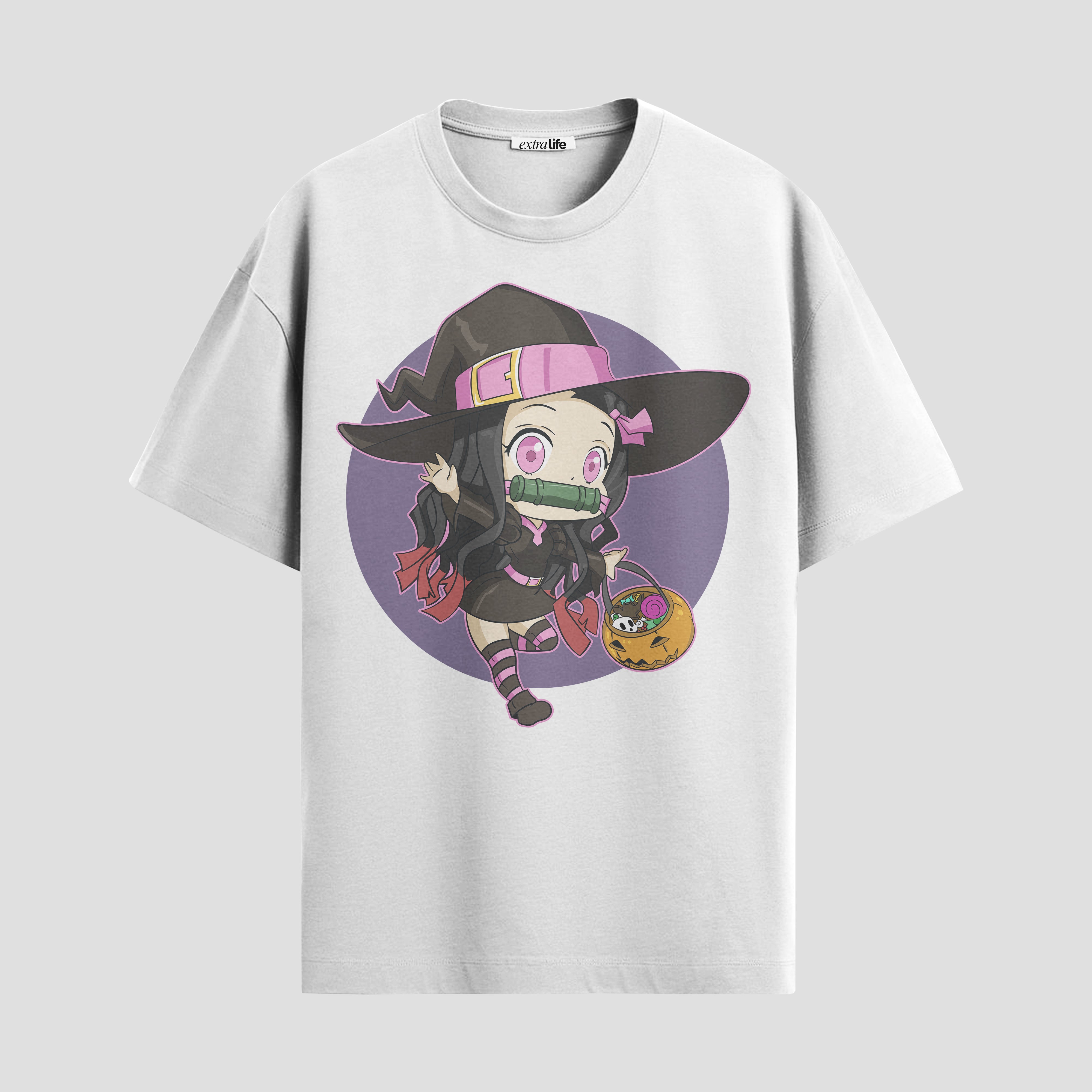 Playera urbana de anime y gaming ExtraLife MX, corte Standard Fit unisex ligero y transpirable en color Deep Black y Pure White, ropa de uso diario para gym y casual.