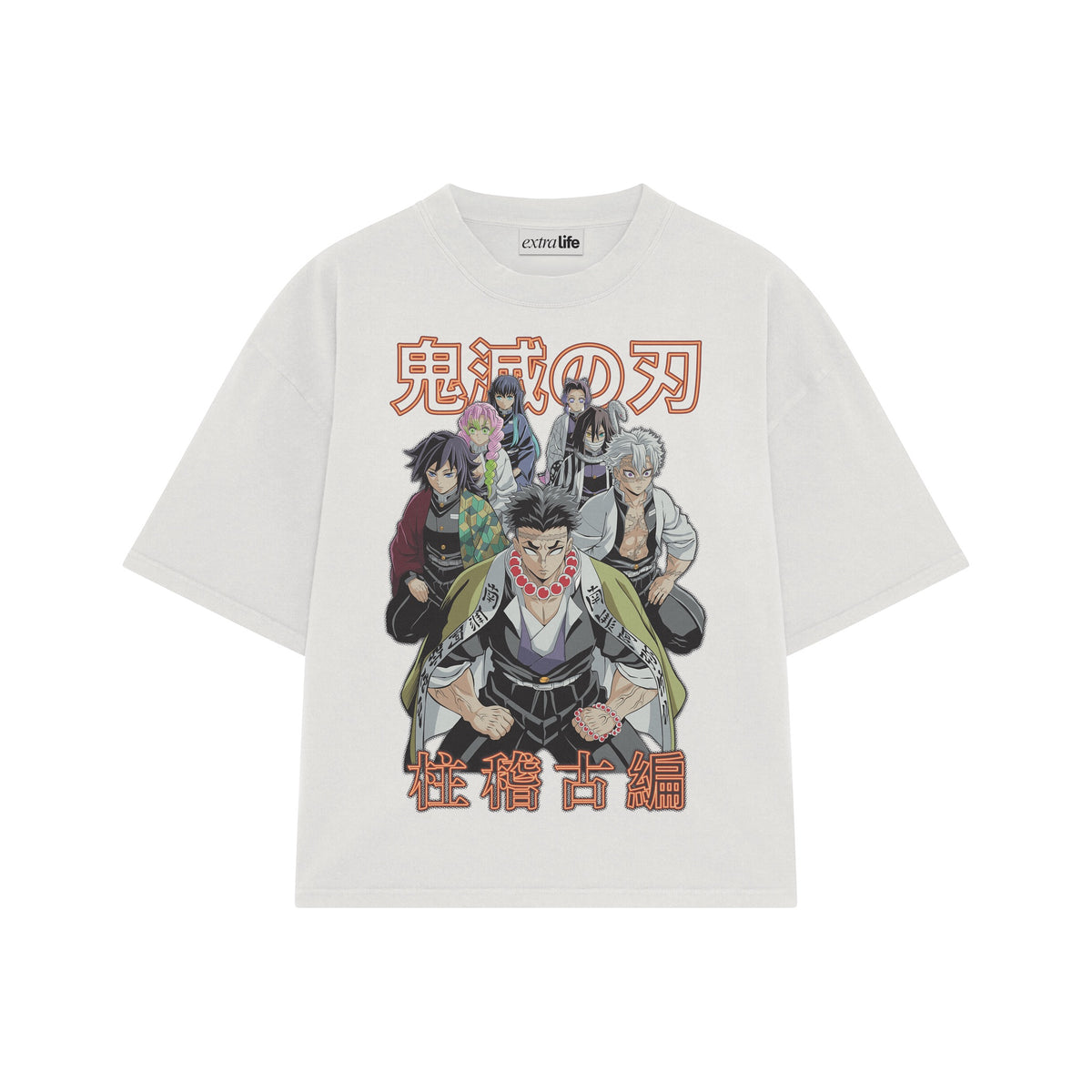 Playera streetwear premium de anime y gaming ExtraLife MX, corte oversized drop shoulder ligero y fresco en color Deep Black y Off-White, moda urbana mexicana de culto.