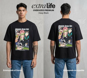 Cazadores de la Noche | Demon Slayer Hashiras #01037 - Playera Oversized Premium | Deep Black - Foto en modelo