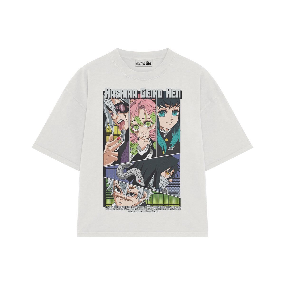 Playera streetwear premium de anime y gaming ExtraLife MX, corte oversized drop shoulder ligero y fresco en color Deep Black y Off-White, moda urbana mexicana de culto.