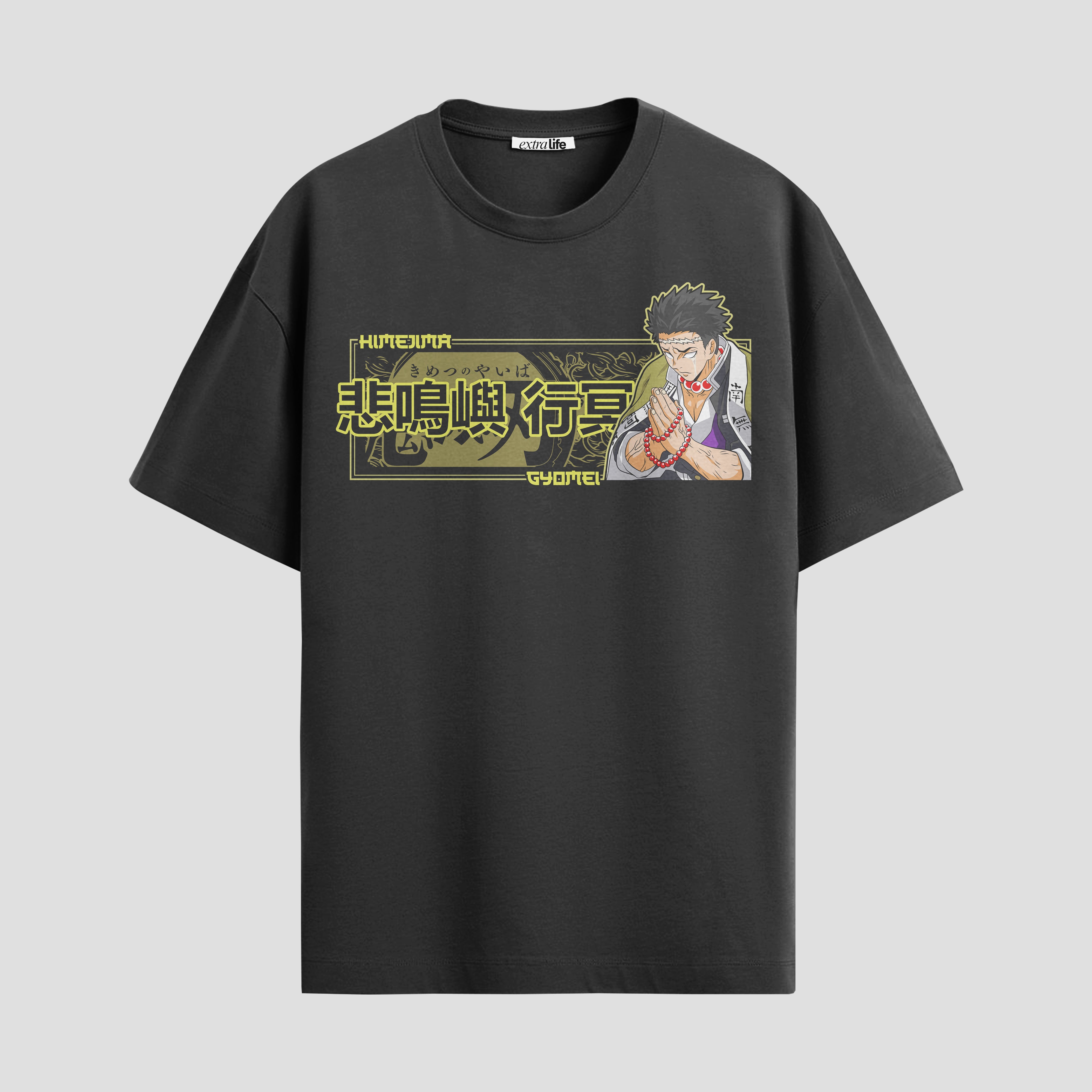 Playera urbana de anime y gaming ExtraLife MX, corte Standard Fit unisex ligero y transpirable en color Deep Black y Pure White, ropa de uso diario para gym y casual.